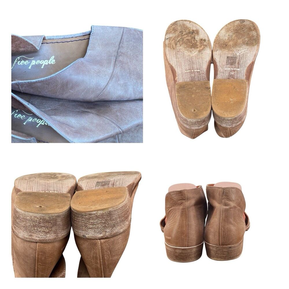 Free People Mont Blanc Asymmetrical Sandals Tan D'Orsay Size‎ EU 39 US 8.5 - Picture 7 of 10